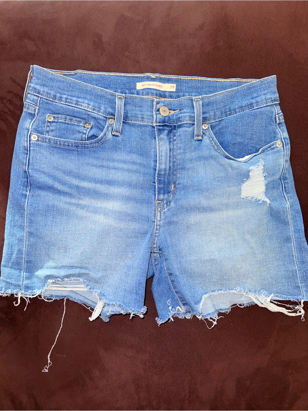 Distressed Light Blue Denim Cutoff Shorts - Casual Summer Style